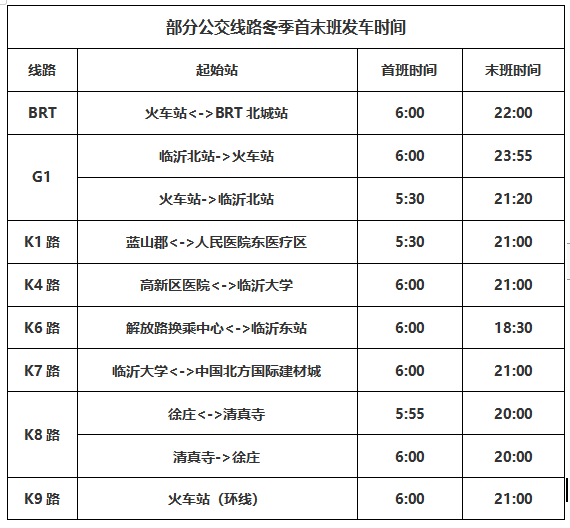 公告！臨沂公交將調(diào)整運(yùn)營(yíng)時(shí)間