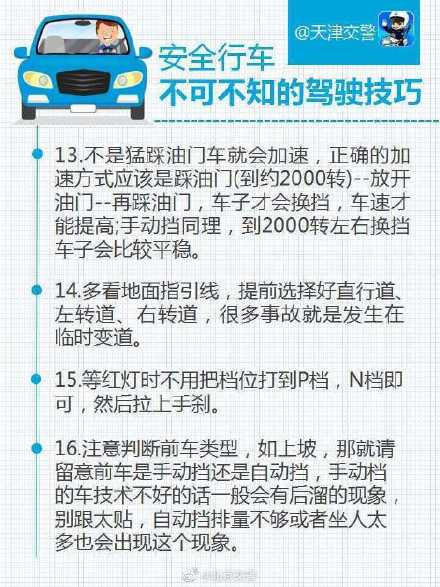 安全行車不可不知的駕駛技巧
