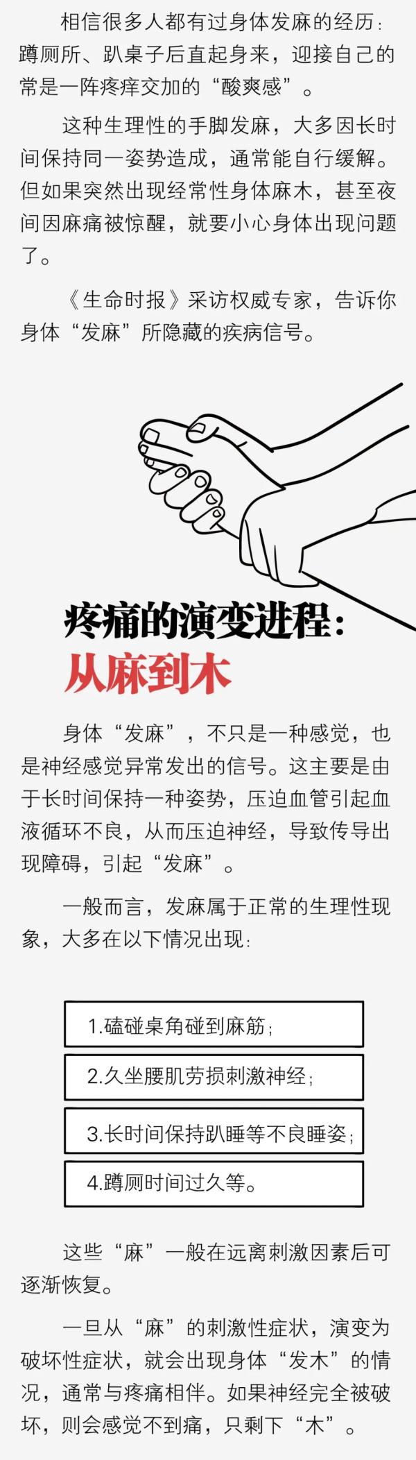@經(jīng)常手腳發(fā)麻的人：你有“麻”煩了