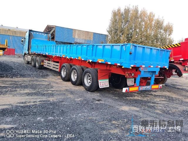 廠家直銷定做13米標箱側(cè)翻半掛車 60公分高