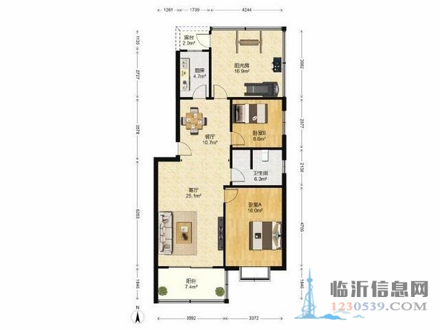 北園路北園小區(qū)(蘭山)101.0平簡裝修102萬元難找房子