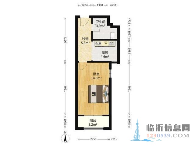 精裝修，奧斯卡上品公館1室1廳1衛(wèi)