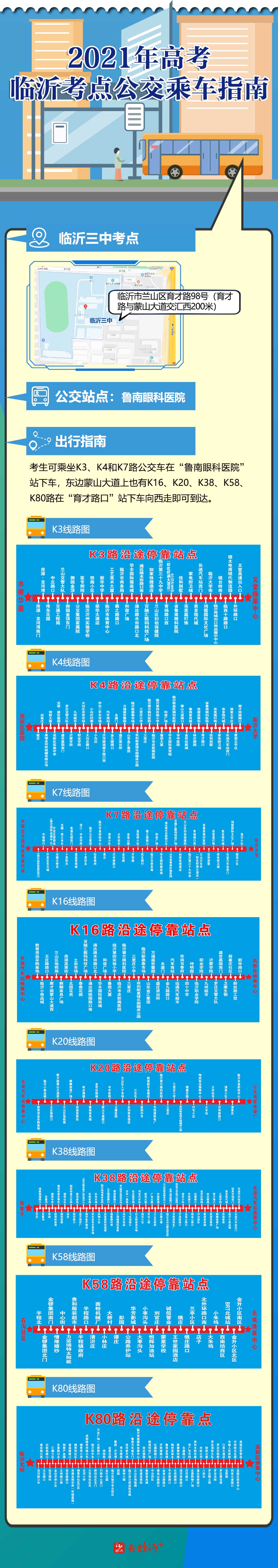 助你“乘”功！臨沂高考考點(diǎn)公交乘車(chē)指南來(lái)了