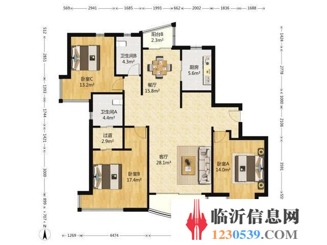 寶麗盛世嘉園大三居 精裝 帶車庫 位置不錯(cuò)