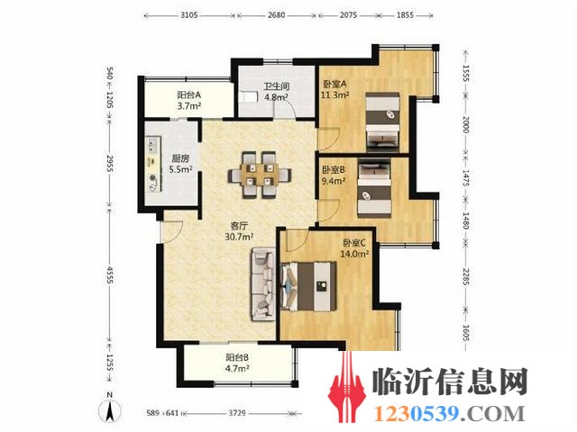 真實圖片 省稅精裝市政供暖 鳳凰城三期 位置好 大三室