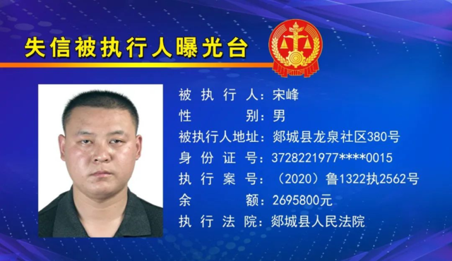 臨沂最新一批老賴名單！男女都有，照片、地址發(fā)出來了